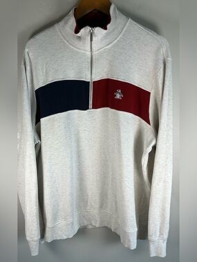 Original Penguin Men’s 1/4 Zip Sweater Pullover Sz XXL Stretch Light Weight EUC